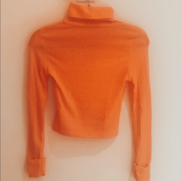 Sweaters - Womens Orange Turtleneck Sweater